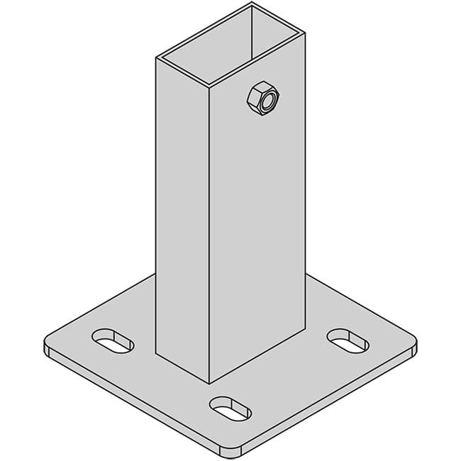 Platine de fixation pour mât 80 X 40 mm