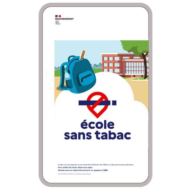 Panneau signalisation Ecole sans tabac - 300 X 500 mm - Classe 1