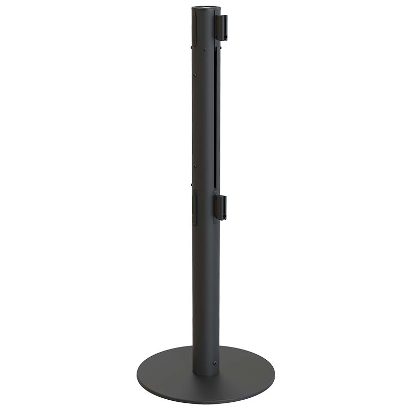Poteau double sangle rétractable Pro-Line 3 m - Noir RAL 9005