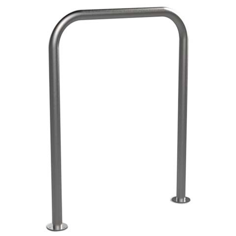 Arceau support vélo inox 304L - Modèle rectangulaire - Sur platines