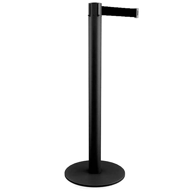 Poteau à sangle Eco-Line 2 m - Poteau noir / Sangle noire