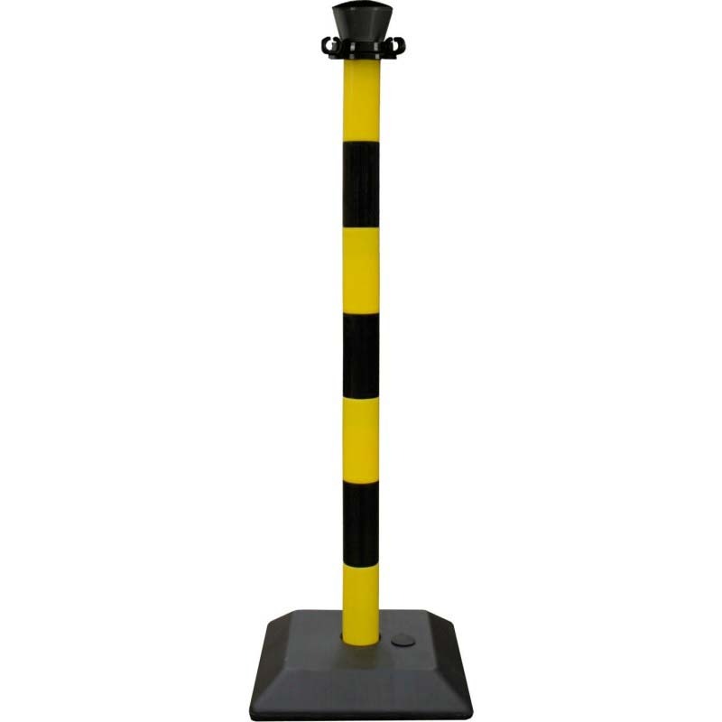 Poteau balisage PP - D. 50 X 1000 mm - Noir/Jaune