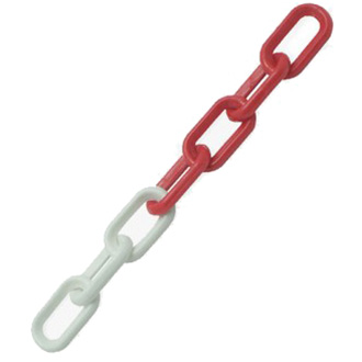 Chaîne signalisation - Maillon 6 mm - 25 m - Rouge/Blanc