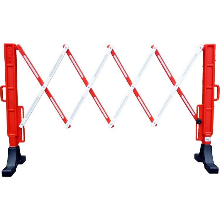 Barrière travaux extensible 2 m - Rouge / Blanc