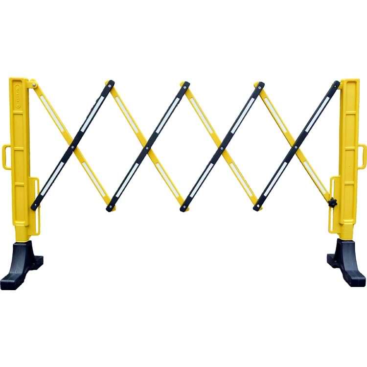 Barrière travaux extensible 2 m - Jaune / Noir