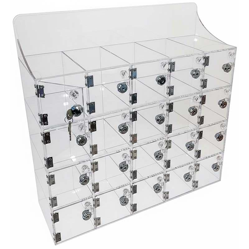 Meuble acrylique 20 casiers - H. 530 X L. 530 X P. 180 mm