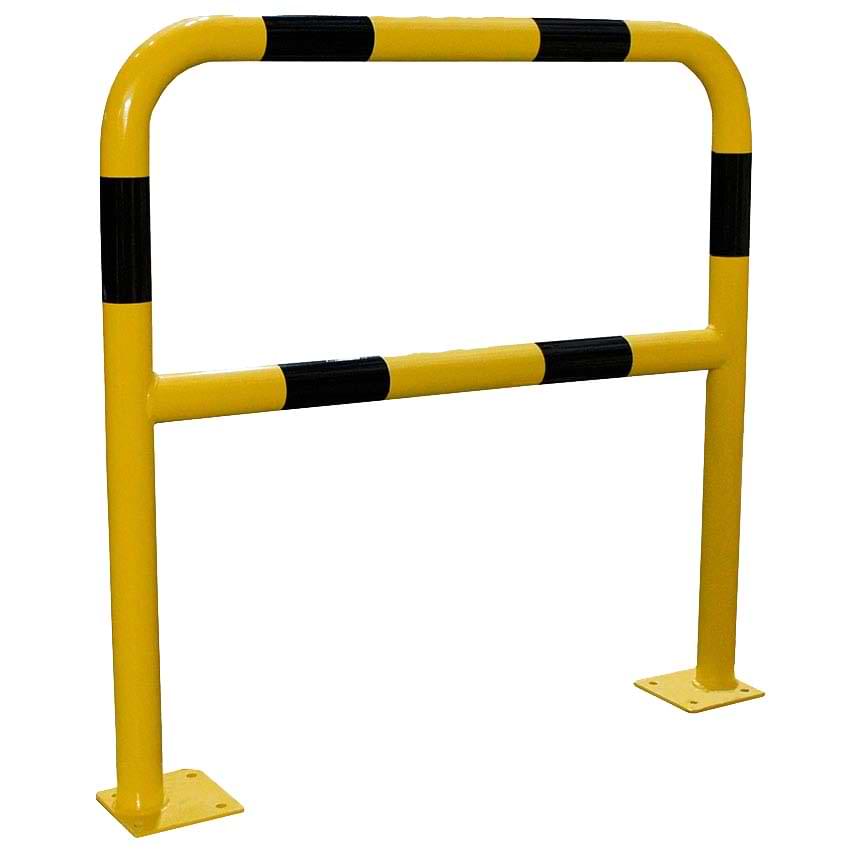 Barrière protection sur platines L. 1000 mm - Noir / Jaune
