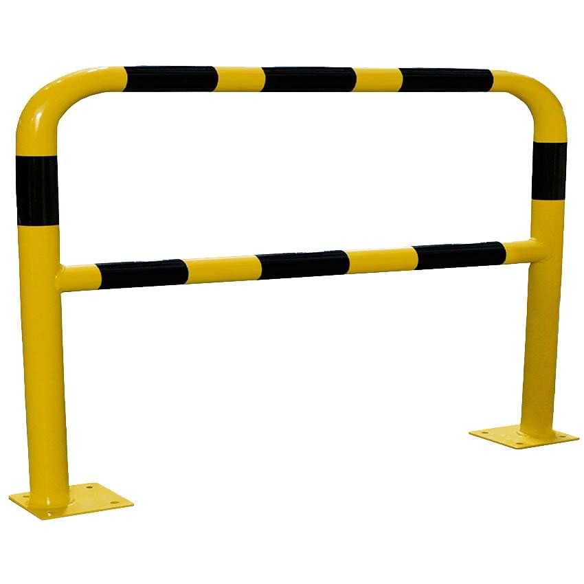 Barrière protection sur platines L. 2000 mm - Noir / Jaune