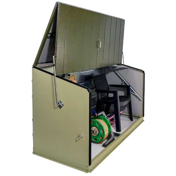 Coffre rangement extérieur - H. 113 X L. 196 X P. 89 cm - Vert bicolore