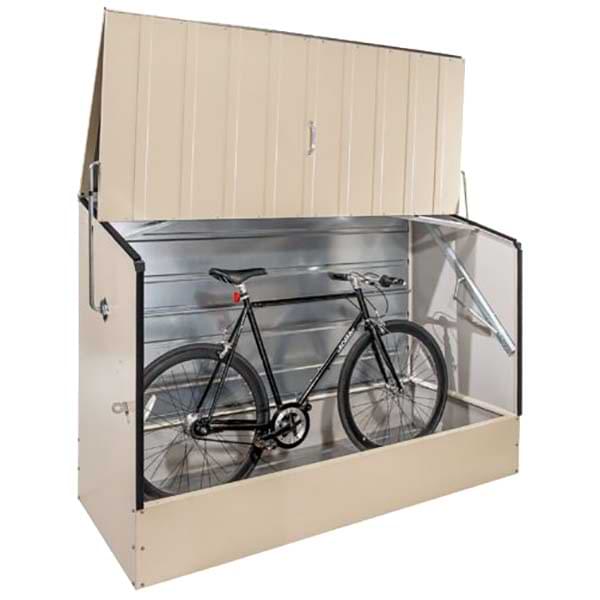 Coffre à vélos métal - H. 133 X L. 196 X P. 89 cm - Blanc crème