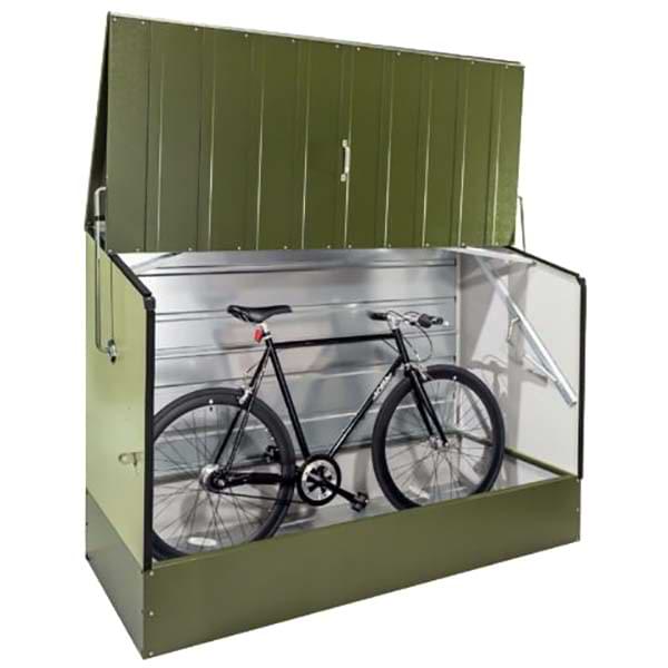 Coffre à vélos métal - H. 133 X L. 196 X P. 89 cm - Vert bicolore