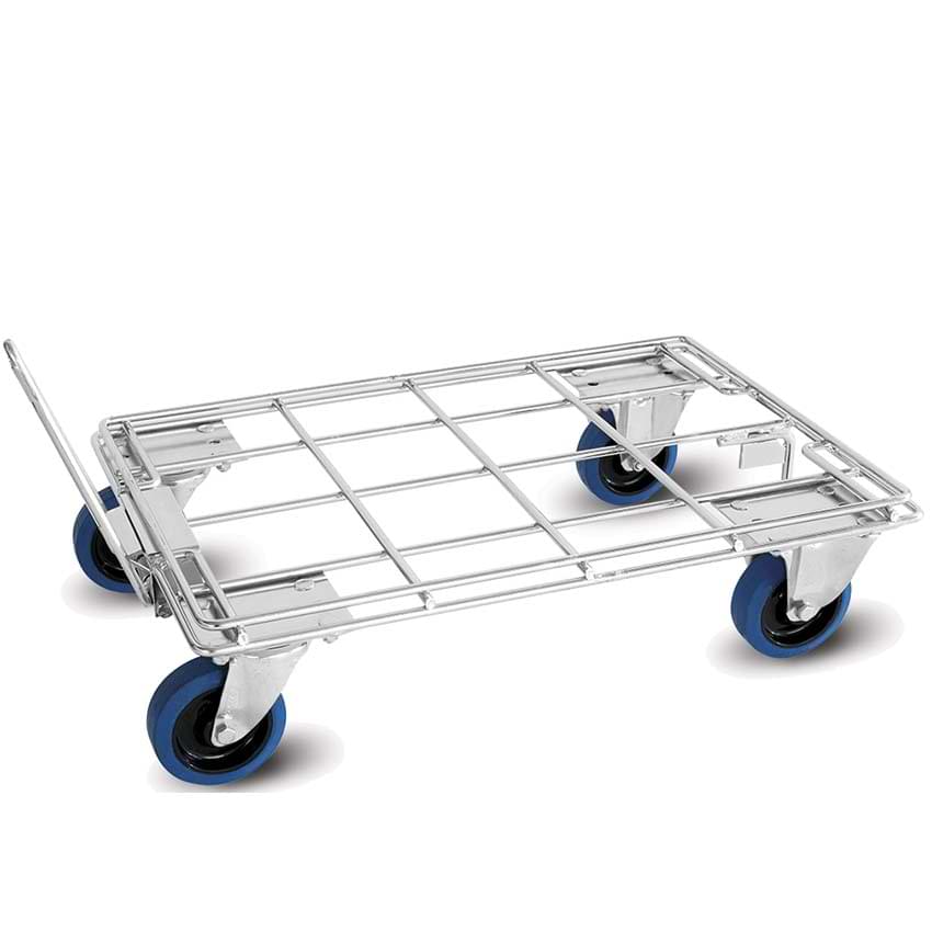 Support à roulettes métal 400 X 600 mm avec timon - Charge 180 Kg