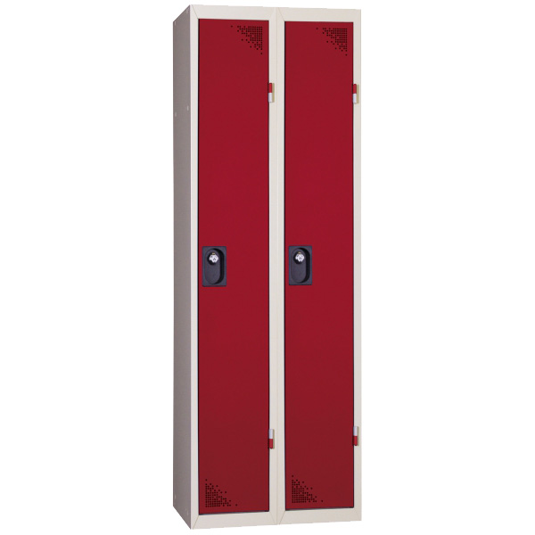 Vestiaire type Industrie propre 2 cases - Portes Rouge RAL 3003