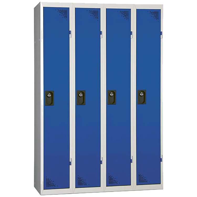 Vestiaire type Industrie propre 4 cases - Portes Bleu RAL 5005