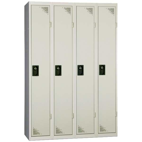 Vestiaire type Industrie propre 4 cases - Portes Gris RAL 7035