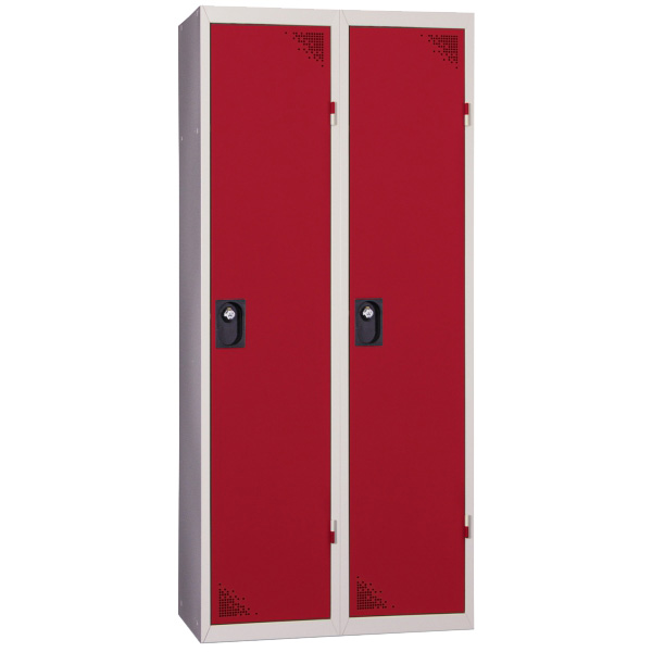Vestiaire type Industrie salissante 2 cases - Portes Rouge RAL 3003