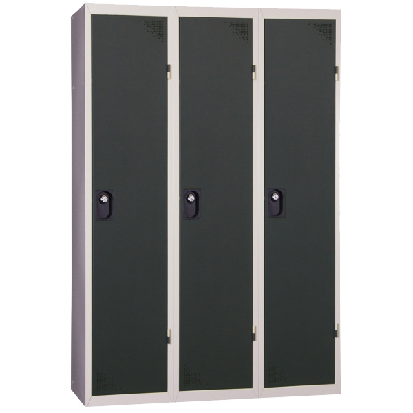 Vestiaire type Industrie salissante 3 cases - Portes Gris anthracite RAL 7016