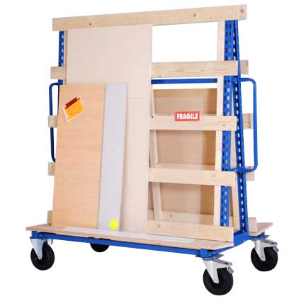 Chariot porte-panneaux 4 roues - double face