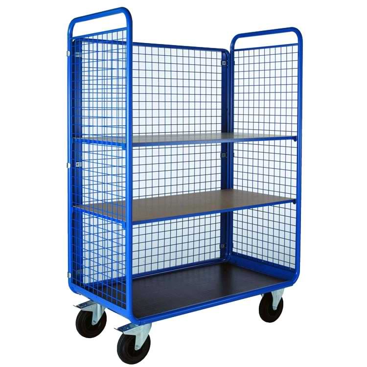 Chariot desserte - 3 côtés grillagés - P. 676 X L. 1150 mm 