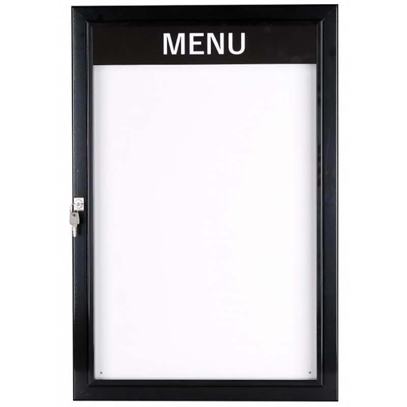 Vitrine extérieure Menu noire 4 A4 - Version éclairée LED