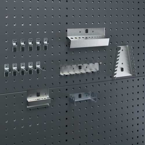 Kit d'accessoires pour panneau perforé - 15 pièces