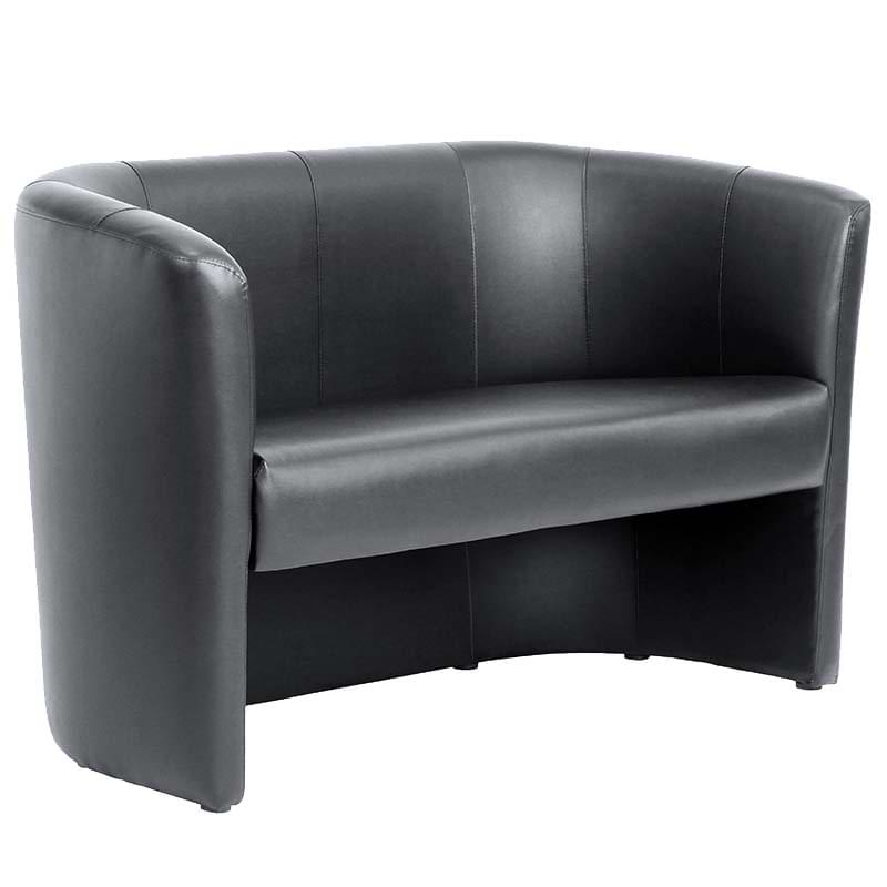 Canapé simili-cuir 2 places - Noir