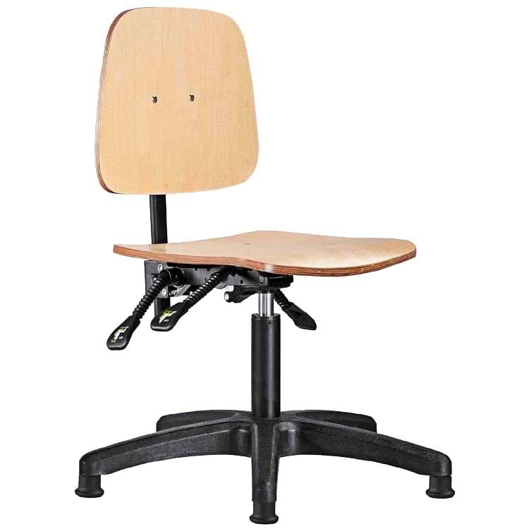 Siège technique bois - Vérin court sur patins