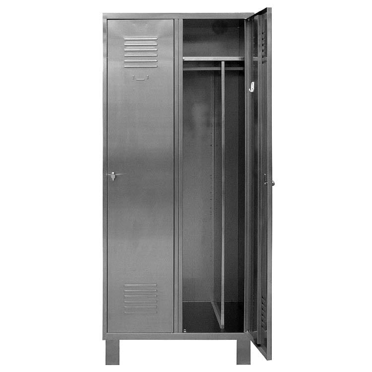 Vestiaire inox pieds soudés IS - 2 cases