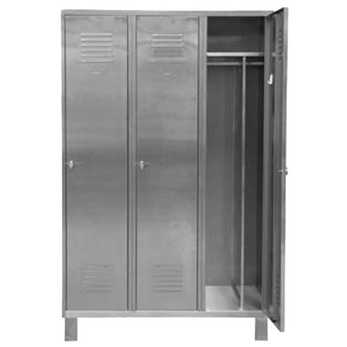 Vestiaire inox pieds soudés IS - 3 cases