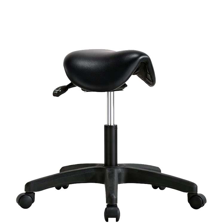 Tabouret selle de cheval sur roulettes - Vérin court