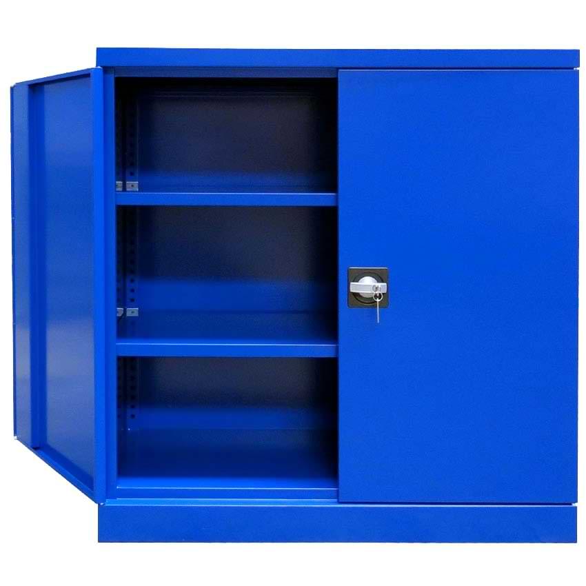 Armoire atelier basse - H. 1040 X L. 1000 X P. 435 mm - Bleu RAL 5010