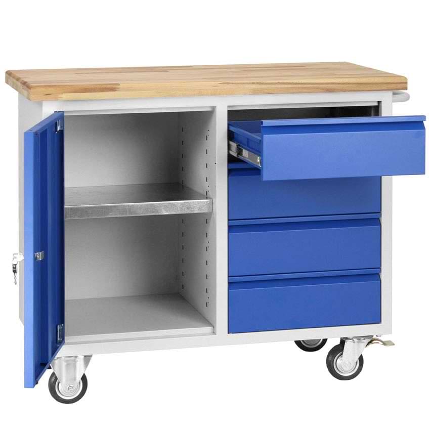 Etabli mobile professionnel - Version 1 porte + 4 tiroirs