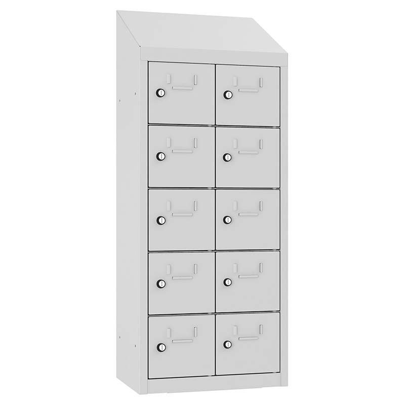 Armoire multi-casiers murale - Portes acier - 2 X 5 cases (10 casiers)