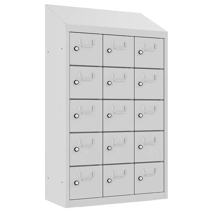 Armoire multi-casiers murale - Portes acier - 3 X 5 cases (15 casiers)