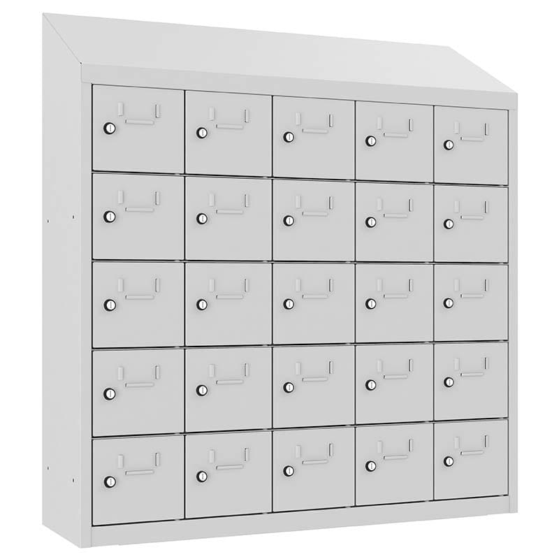 Armoire multi-casiers murale - Portes acier - 5 X 5 cases (25 casiers)