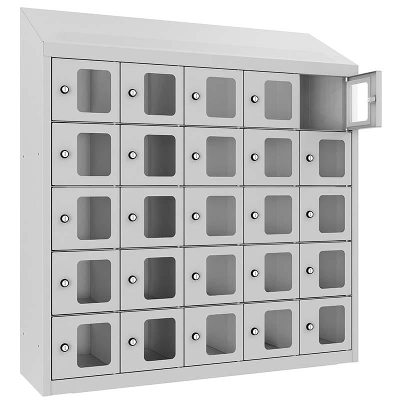 Armoire multi-casiers murale - Portes plexi transparentes - 5 X 5 cases (25 casiers)