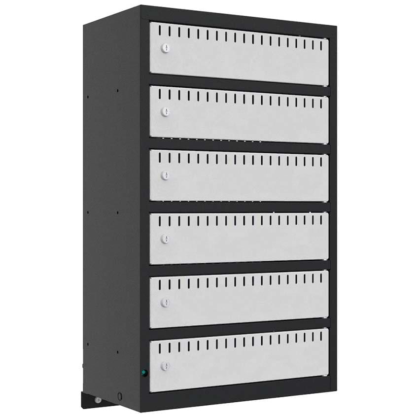 Casiers de recharge pour batteries vélos murale - 6 cases