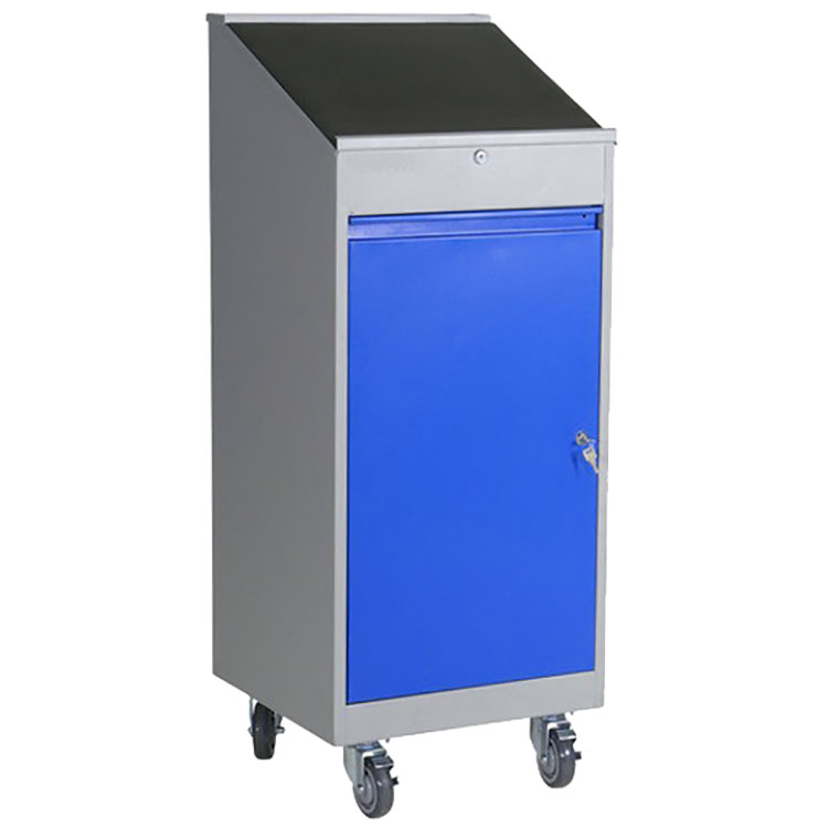 Pupitre atelier mobile à roulettes - Bleu-Gris