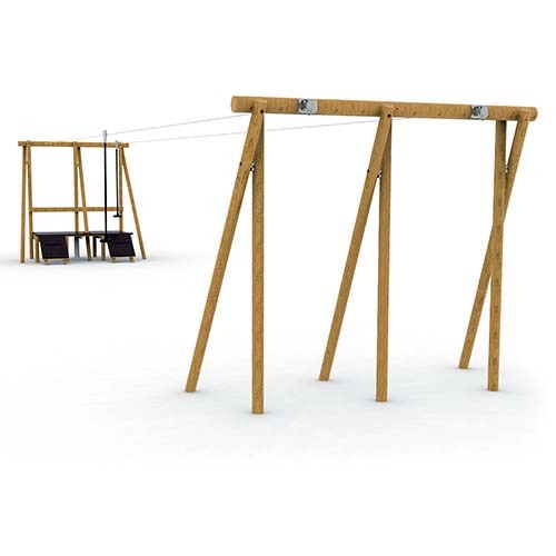 Tyrolienne aventure double descente - 20 m (dénivelé 0,5 m)