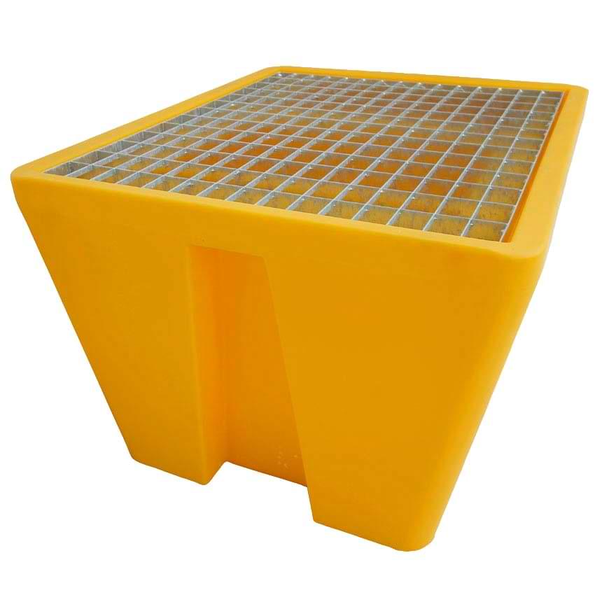 Bac rétention jaune PEHD 1 fût - 240L