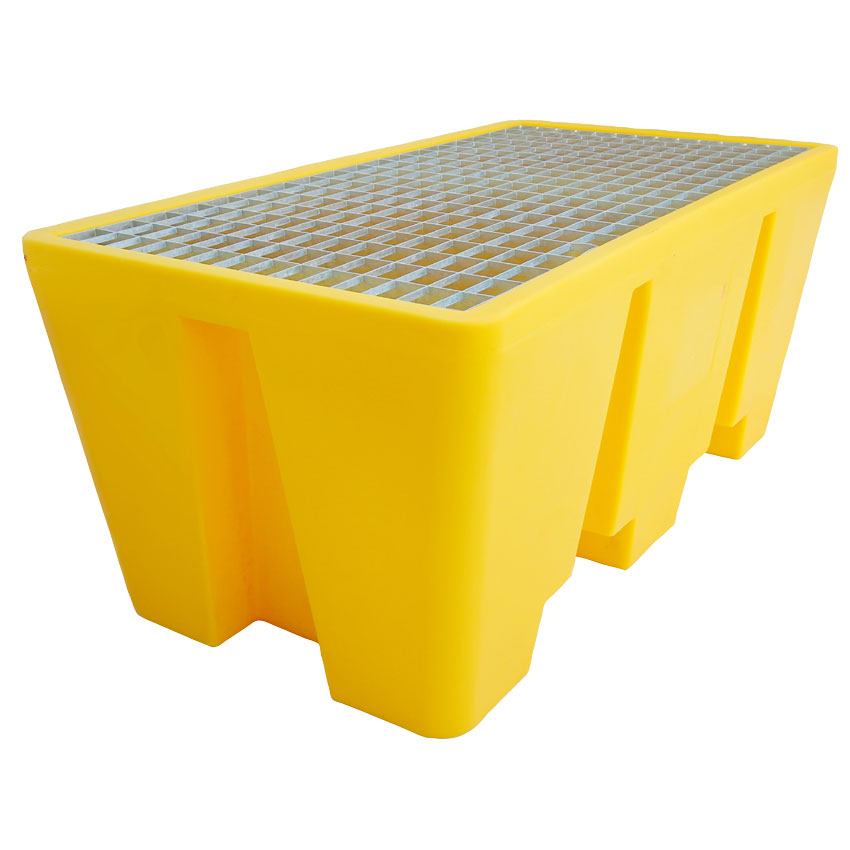 Bac rétention jaune PEHD 2 fûts - 300L