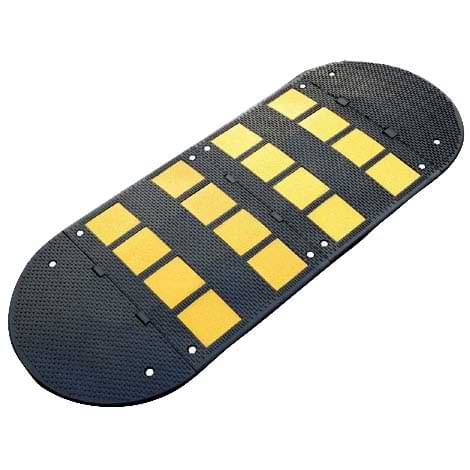 Elément droit - Noir avec 8 bandes jaunes - H. 45 X L. 500 X P. 600 mm