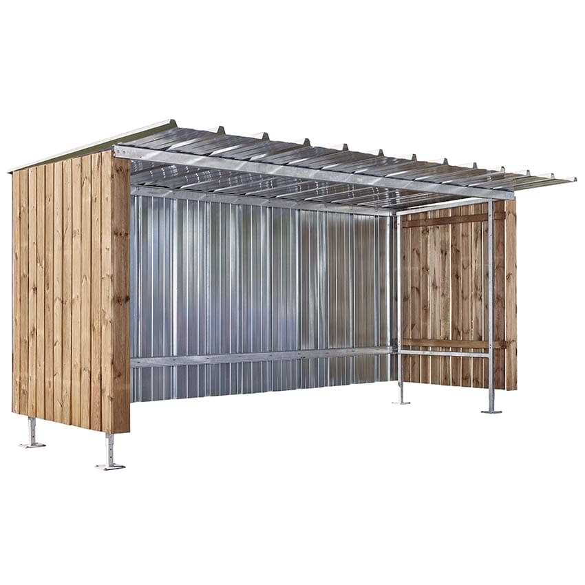 Abri à vélos bois et tôle - Module initial