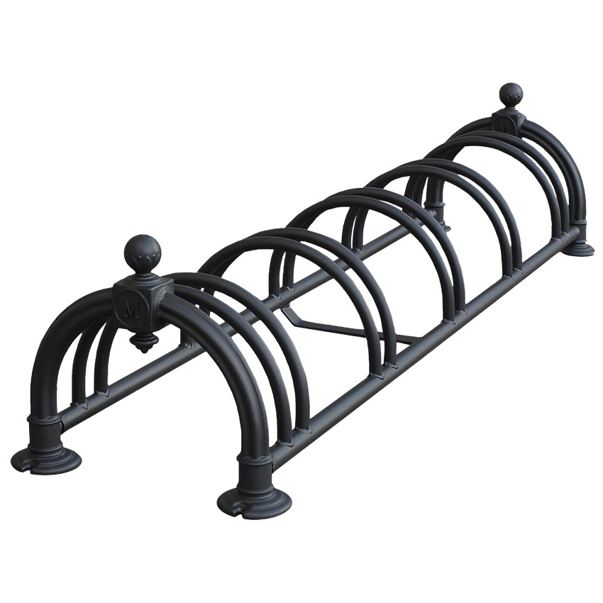 Range-vélos Vintage 5 places - Noir graphite