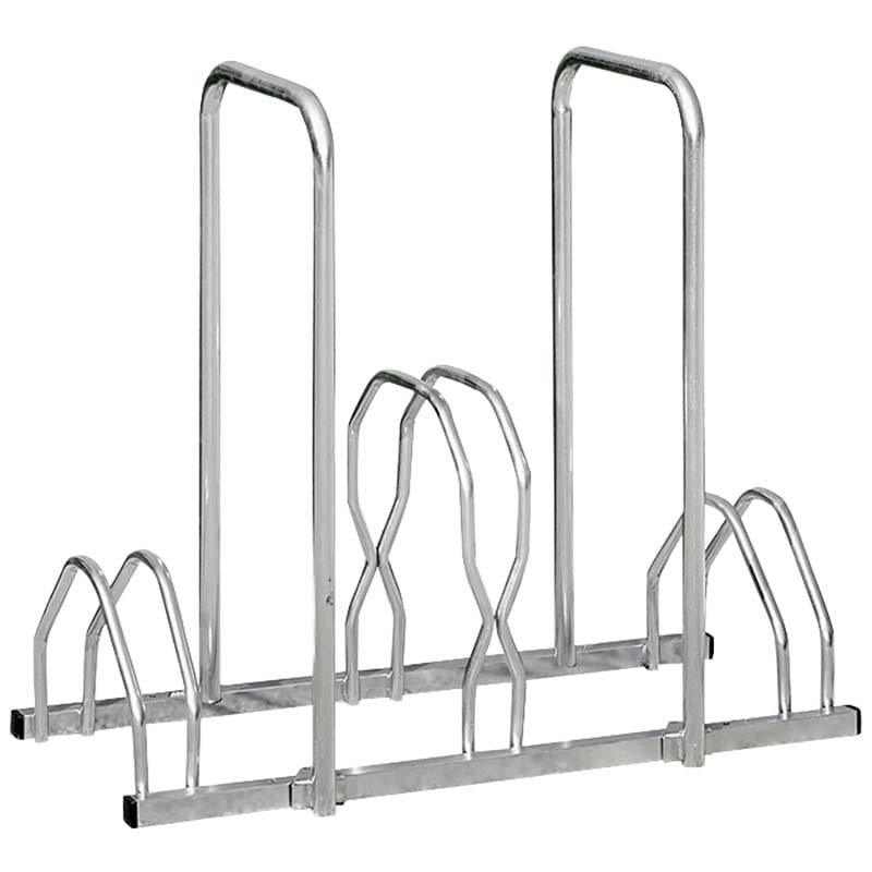 Support vélos 2 niveaux 3 places avec arceaux antivol - L. 85 cm