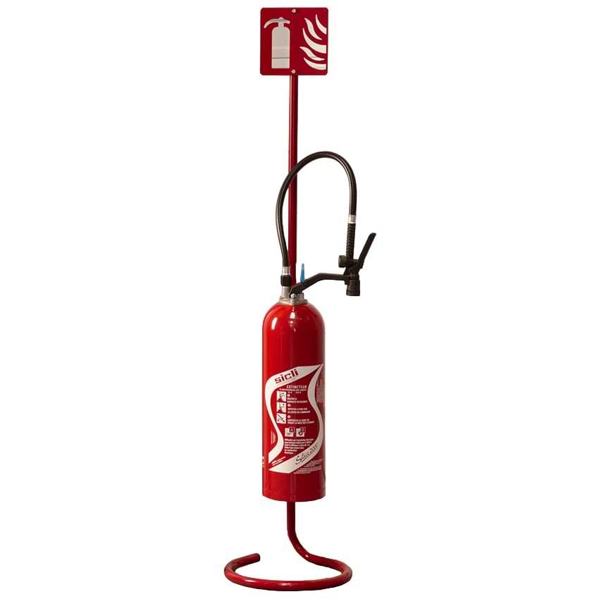 Support pour extincteur sur pied - Rouge