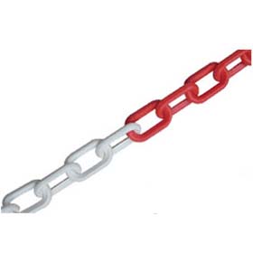 Chaîne plastique polyamide D. 8 mm X 25 m - Rouge / Blanc