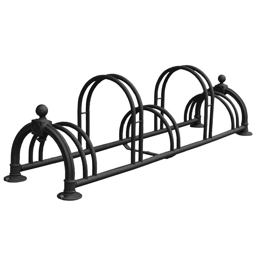 Range-vélos Vintage 2 niveaux 5 places - Noir graphite