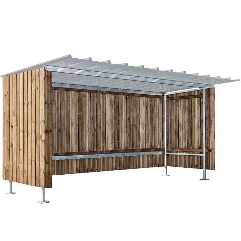 Abri extérieur vélos - Deux roues bois autoclave - L. 3990 mm