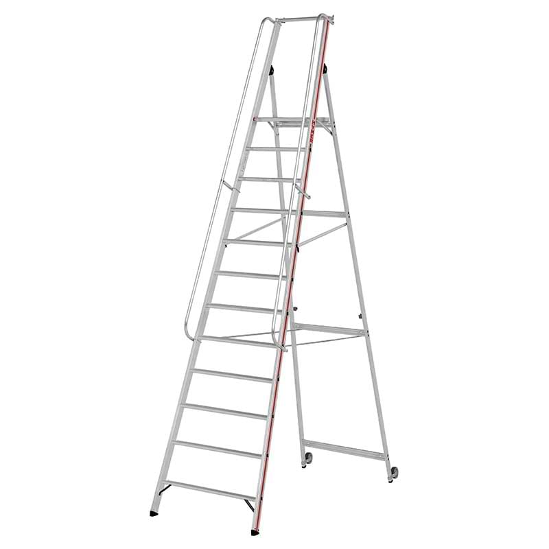 Escabeau rayonnage main-courante - 12 marches